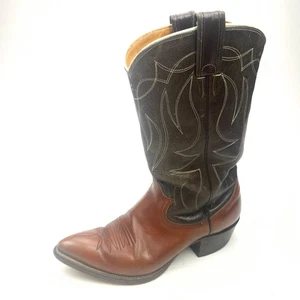 Authentic NOCONA BOOTS Size 9 W Brown Leather Western Cowboy Mid-calf - Picture 1 of 9
