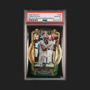 Chris Olave 2022 Select Die-Cut Black & Green Prizm RC #229 PSA 10 - Picture 1 of 2