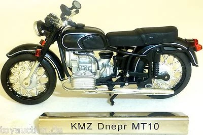KMZ Dnepr MT10 Motorrad schwarz DDR 1:24 ATLAS 7168118 NEU OVP LA3 µ * - Bild 1 von 4