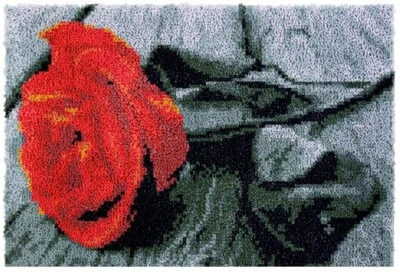 Red Rose Rug Latch Hooking Kit (81x61cm) - Image 1 of 4