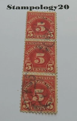 US Stamp # J73 x3, Postage Due,Used, XF, NG,1930 - Image 1 of 2