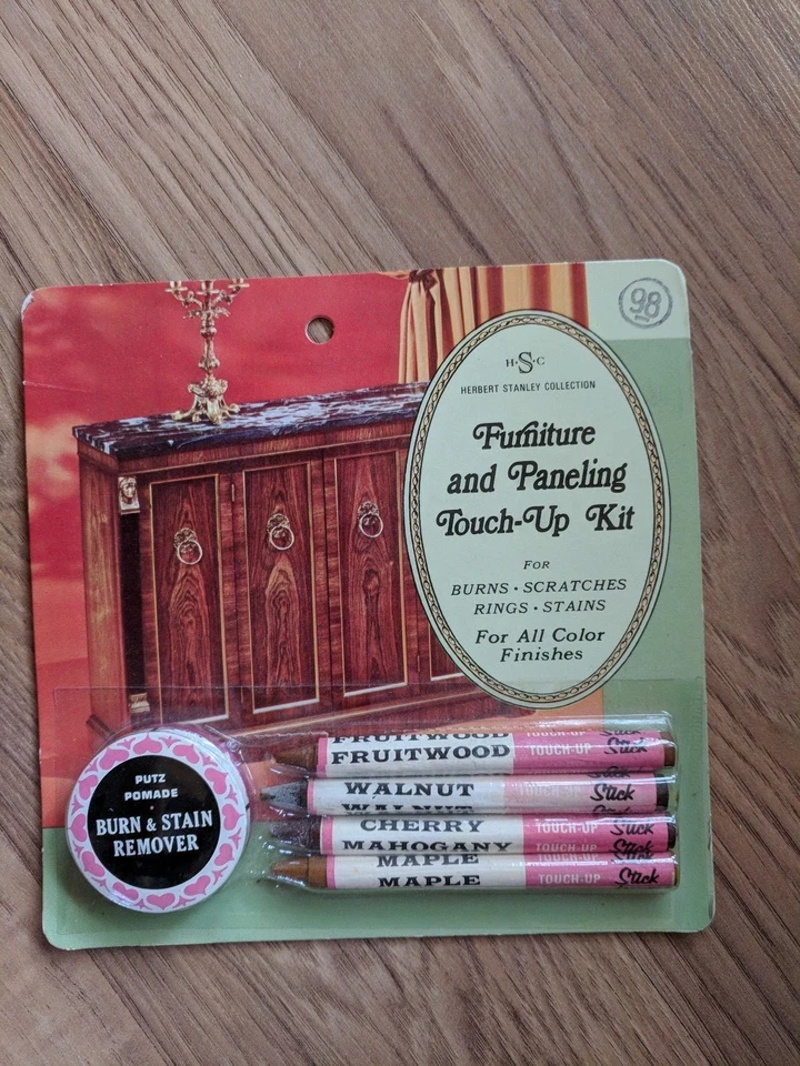 Vtg Herbert Stanley Furniture Paneling Touch up Kit Maple Walnut Mahogany