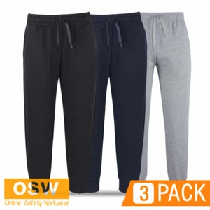 3 x Adults & Kids Cuffed Warm Trackies Track Pants 13% Marle, Black, Navy 3PFC - Picture 1 of 17