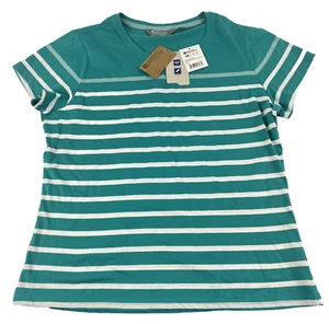 Vintage Mountain Warehouse Womens Dover Green Stripe T-Shirt Top Size 18 NWT - Picture 1 of 11