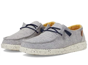 Hey Dude Women's Wendy Chambray, Style# 40055-4ND, Size 9, Color White Blue - Picture 1 of 8