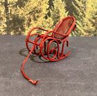 Metal Rocking Chair Red Christmas 2.5" Ornament Mesh Vintage Used Dollhouse Fig
