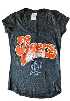 Official MLB Detroit Tigers Baseball Soft Retro Brand Lady Women T Shirt S - Image 1 of 4