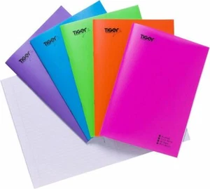 A5 Notebook Bright Neon Feint Lined Ruled Notepad Margin Assorted Colours - Picture 1 of 1