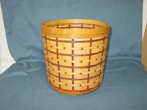 Vintage Rattan and Bamboo Waste Basket Cover