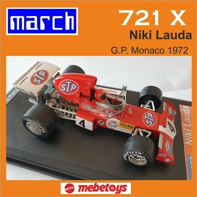 MARCH 721X NIKI LAUDA 1:28 ELABORATA MEBETOYS 6676 PRIMA SERIE CON TEKA (C/315) - Immagine 1 di 4