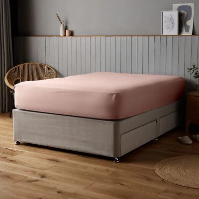 Silentnight Fitted Sheet Single Double King Supersoft Bedding Blush Pink Easy Fi