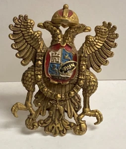 Medieval Griffin Crest Coat of Arms Metal Emblem Plaque Spain 3" x 2.5" - Picture 1 of 3