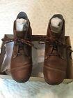 Born BOC Sabelle Ankle Booties Women's 6 Brown Faux Leather Lace Up Boots Shoes