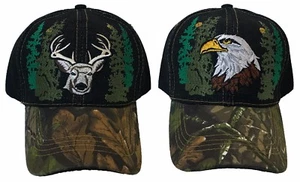 Gorra de jean de algodón Hunting Ciervos camuflaje ajustable águila americana sombrero de algodón - Imagen 1 de 7