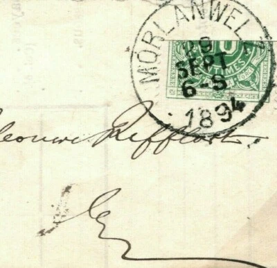 BELGIUM REFUSED MAIL Cover POSTAGE DUE Superb Bisect *Morlanwelz* 1894 CDS 69m - Image 1 of 4