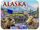 Alaska mit Zug und Berglandschaft Kühlschrankmagnet