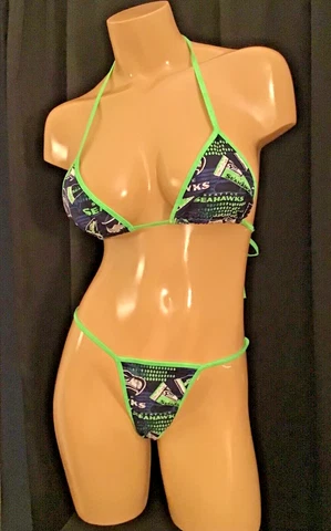 Seattle Seahawks bikini made to order all sizes  thong bikini set C top XS Cover