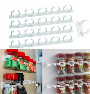 enaz01 Wall Mount Home Kitchen Storage Rack Ingredient Spice Plastic Clip Rack O - Imagen 1 de 8