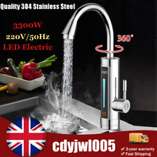 360° LED Electric Faucet Instant Hot Water Heater Heating Tap Kitchen Bathroom !