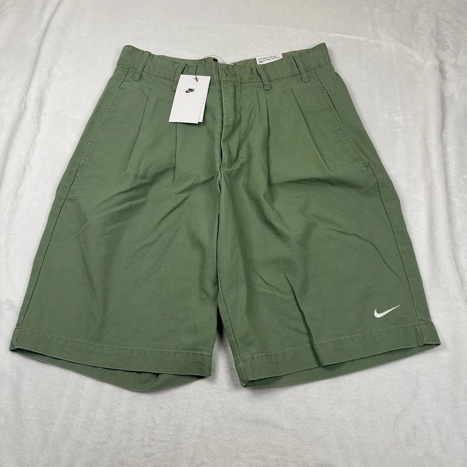 Nike Life Pleated Chino Shorts Green Men's Size 30 Waist DX0643-386
