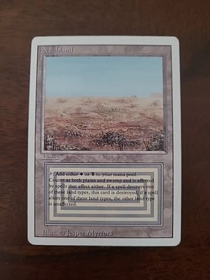MTG Scrubland Revised Edition Regular Dual Land White Black  - Image 1 of 4