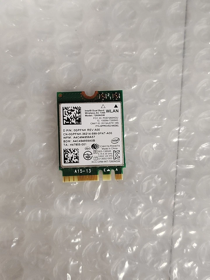LENOVO 7260NGW 04X6007 INTEL DUAL BAND WIRELESS-AC WIFI NETWORK CARD BT4.0 - Image 1 of 4