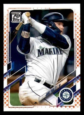 2021 Topps Orange Star 99 Made #402 Jake Fraley Seattle Mariners - Image 1 of 3