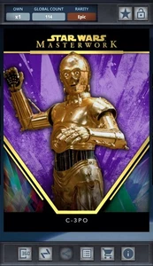 Star Wars Card Trader Masterwork 2024 - Chrome Purple Epic - C-3PO - Picture 1 of 1