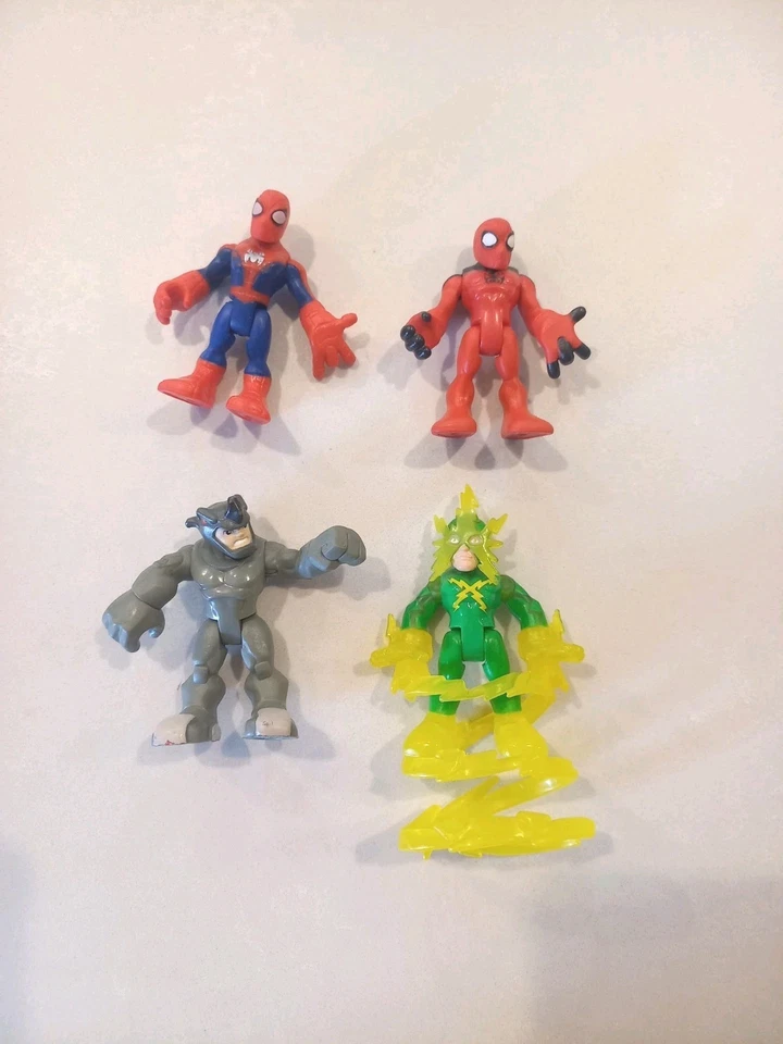 Lote de mini figuras Marvel Playskool Spiderman Electro Rhino Spider Man Foto 1 de 2