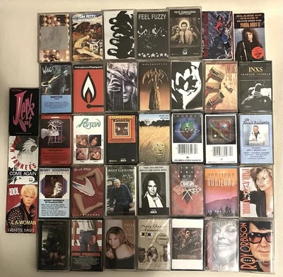 Mixed Lot of 38 Cassette Tapes 70s 80s 90s Rock, Pop, Metal, Folk - Image 1 of 4