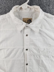Quiksilver XL Point All Cotton White Solid Men Long Sleeve Shirt Button Up Skate - Picture 1 of 20