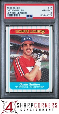 1986 FLEER ЛИГИ ЛИДЕРОВ #17 OZZIE GUILLEN RC PSA 10 - Изображение 1 из 3