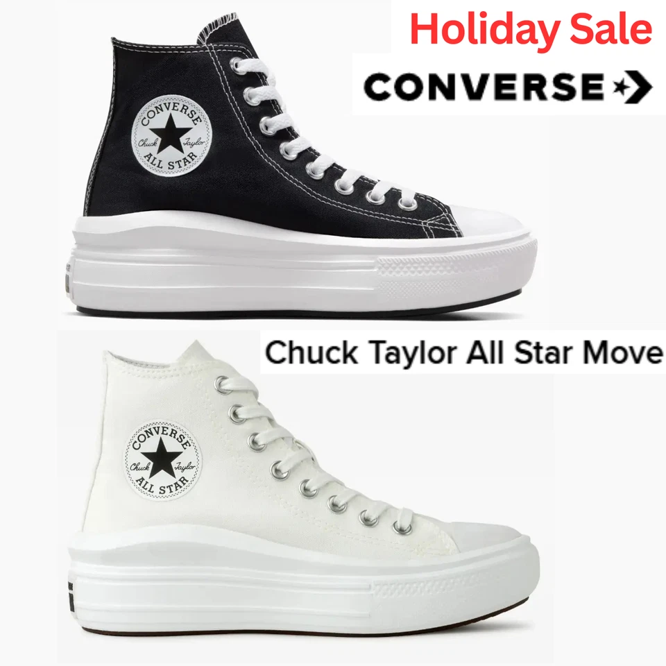 Top alto Converse CHUCK TAYLOR All Star Move NUEVO para mujer TODAS LAS TALLAS negro/blanco Foto 1 de 1
