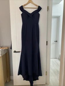 Navy Fishtail Maxi Dress / Black Tie Evening Dress - Picture 1 of 6