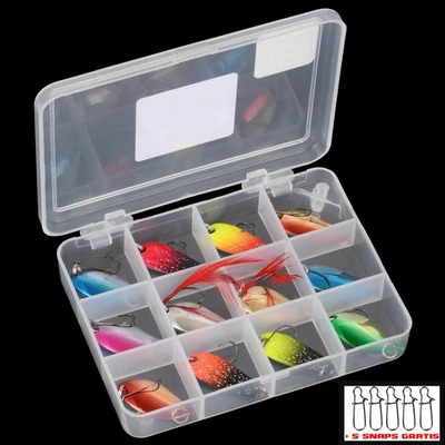 BERNHSTEIN Spoon Mix Set Forelle / Trout, 12 Spoons 2,5 - 3g in Box + 5 Snaps gratis