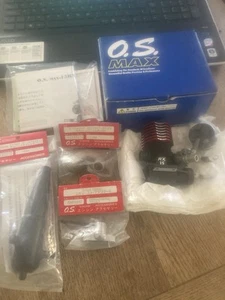 O.S MAX 15RX VINTAGE ENGINE & MANIFOLD & TUNED SILENCER 1/8 TGX TGR TG10R TG10 - Picture 1 of 7