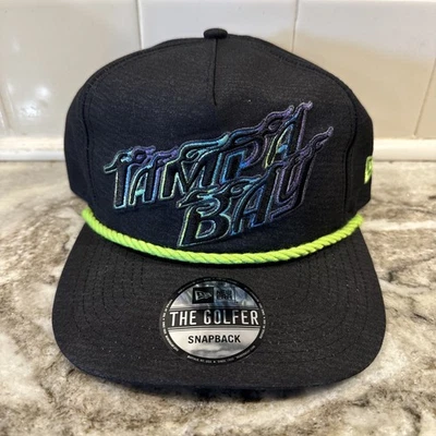 New Era Black Tampa Bay Rays 2024 City Connect The Golfer Rope Snapback Hat Cap - Image 1 of 4