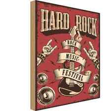 Holzschild Holzbild 20x30 cm hard Rock Music festival