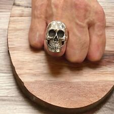 Men's 925 sterling silver ring skull a movable jaw biker gothic punk jewelry 