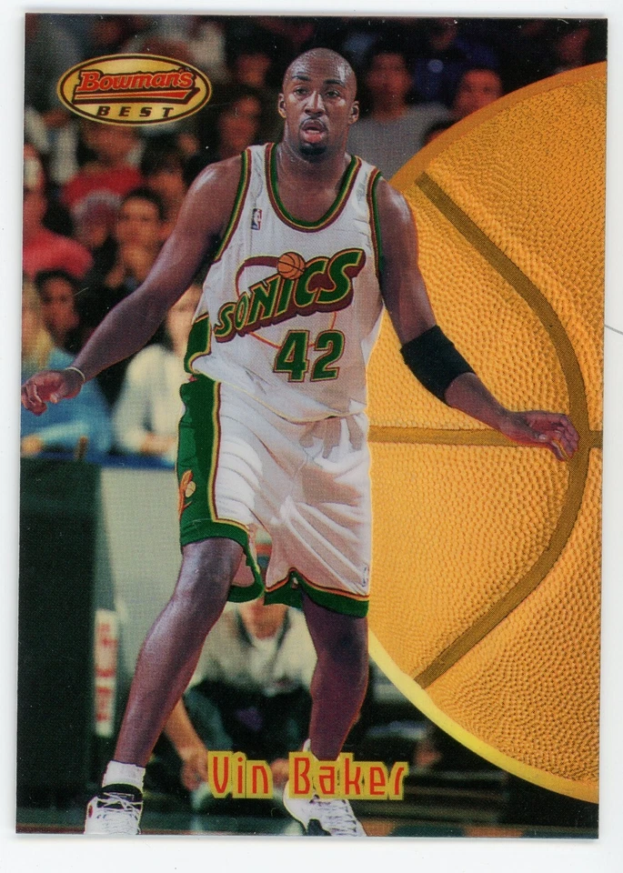 1997-98 Bowman's Best Vin Baker Refractor #35 Sonics - Image 1 of 1