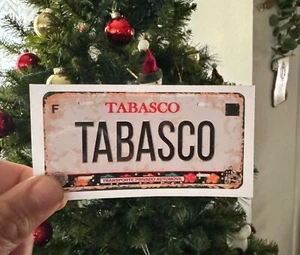 2 PCS Decorative Tabasco License Plate Stickers Full Color, Weatherproof - Picture 1 of 3