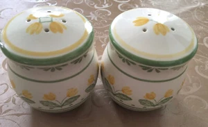 Pfaltzgraff Vintage Floral Salt & Pepper Shakers Yellow Tulip - Picture 1 of 4