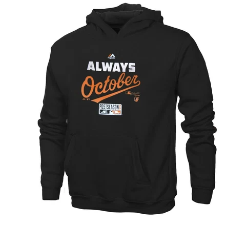 Baltimore Orioles Youth Majestic Black 2014 MLB Playoffs Always October Hoodie Cover
