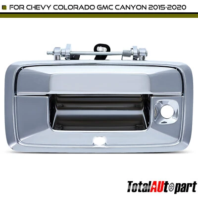 Manija de puerta trasera cromada con ojo de cerradura y orificio de cámara para Chevrolet Colorado GMC trasero Foto 1 de 4