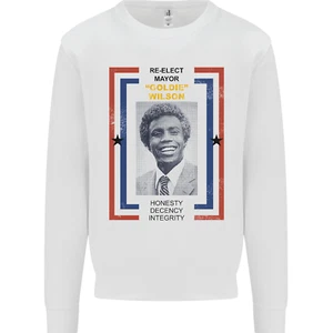 Re-Elect Mayor Goldie Wilson 80s Movie Kids Sweatshirt Jumper - Picture 1 of 3