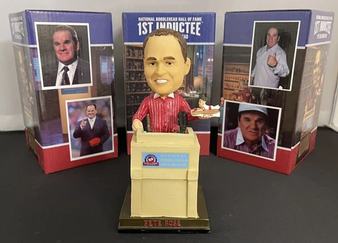 Pete Rose Cincinnati Reds National Bobblehead Hall of Fame 1st Inductee Rare! Cover