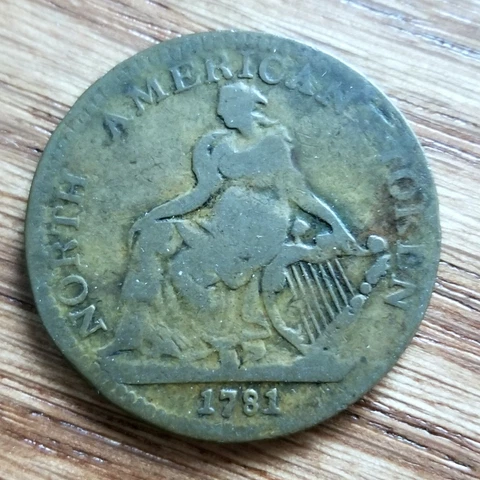 1781 North American Commerce Copper Token Hibernia/Sailing Ship Cover