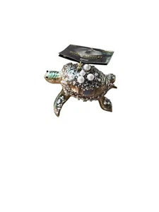 Robert Stanley Sea Turtle Embellished Glittery Glass Ornament Christmas New - Picture 1 of 12