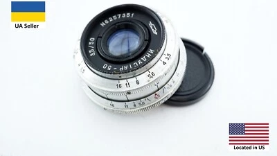 Vintage SLR Silver KMZ Industar 50 3,5 50mm Zenit lens M39 portrait L39 - Image 1 of 4