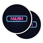 2X Vinyl Stickers Neon Sign Design Maxim Name #352287